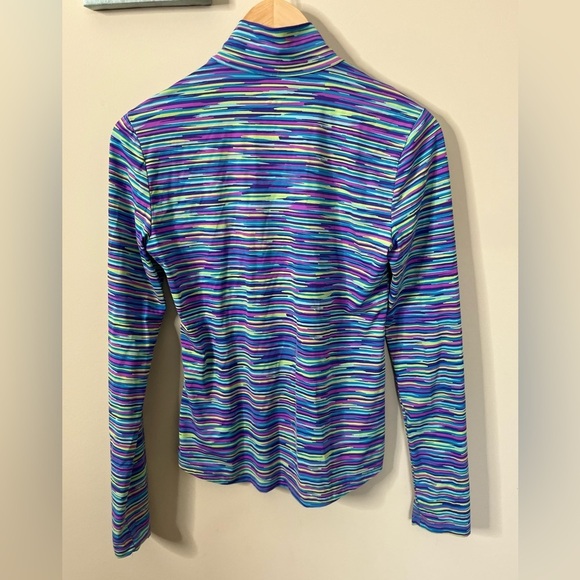 Title Nine Multicolor Stripe Full Zip Lightweight Active Top Size Small - Picture 2 of 7